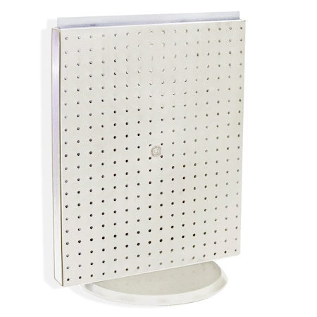 Azar Displays Revolving 16"W x 20.25"H Pegboard Counter Display 700500-WHT